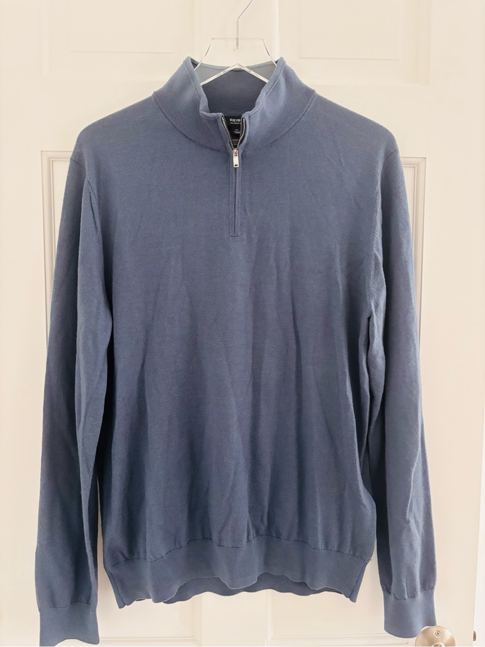 Reiss Men's Half-Zip Navy Blue Sweater Size: XL